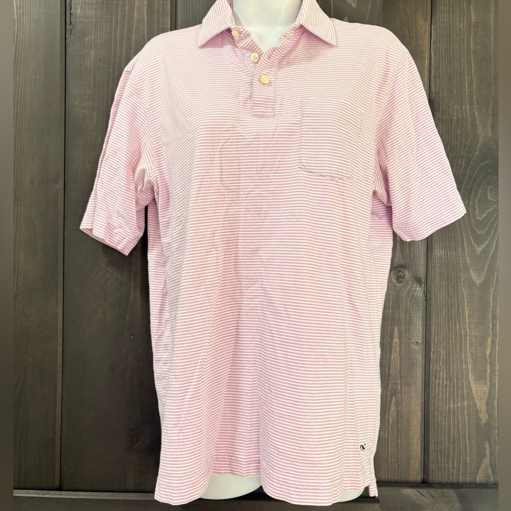 Vineyard Vines Light Pink Striped Polo Shirt